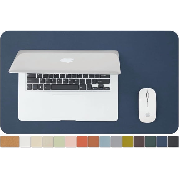 Cork Desk Mat - Small Dual-Sided Desk Pad for Office and Home - Desk Organization and Accessories - Ideal for Large Mouse Pad and Small Desk Mats on Top of Desks(Dark Blue,23.6"x 13.8")