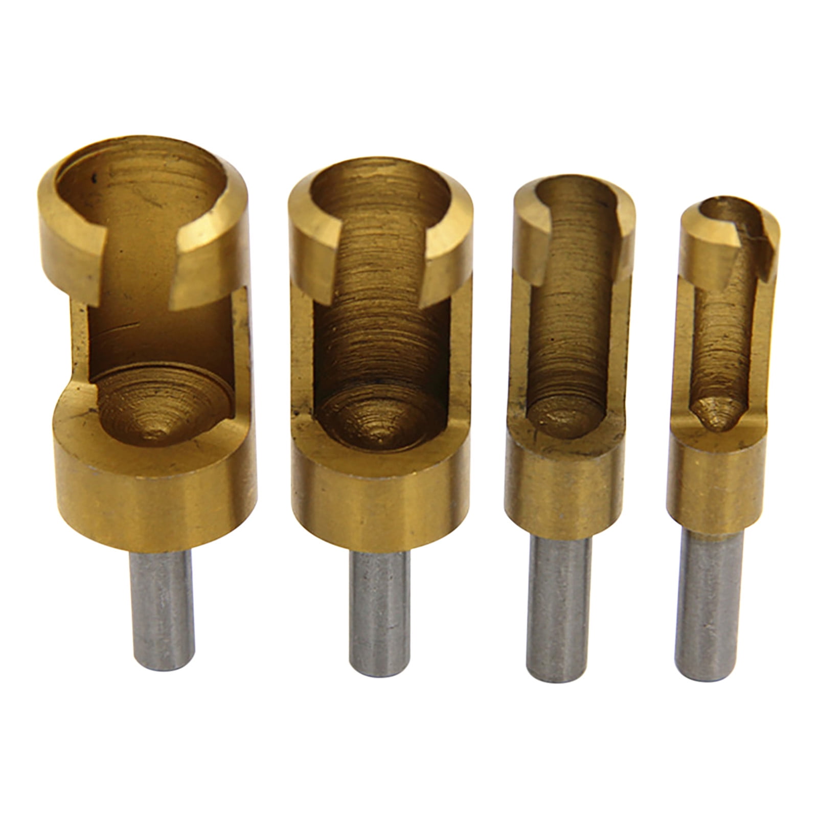 Cork Drill Bit Barrel Type Small Round Handle 4pcs Titaniumplated Hole