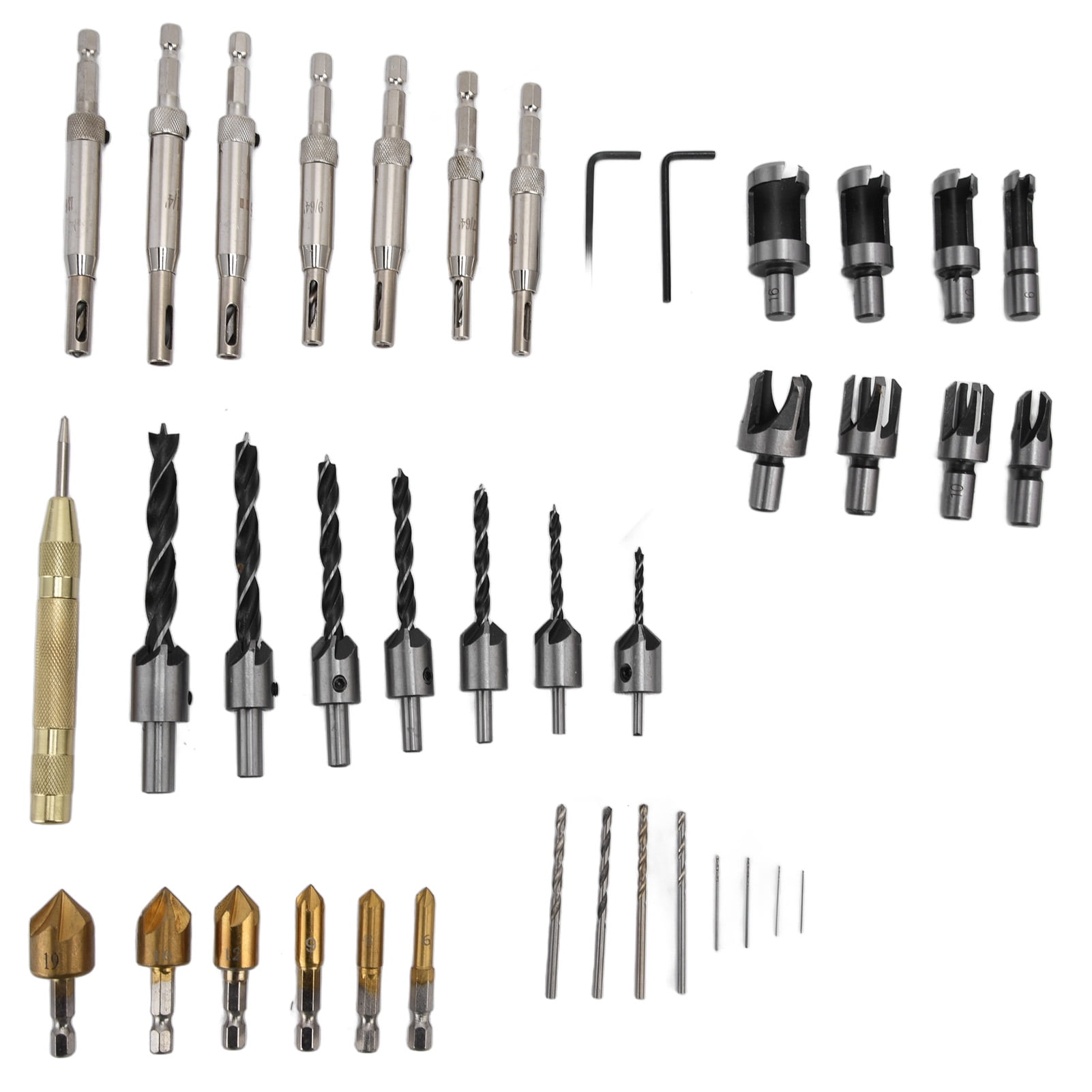 Cork Drill Bit Kit Claw Type Chamfering Hex Shank Countersunk Bits with