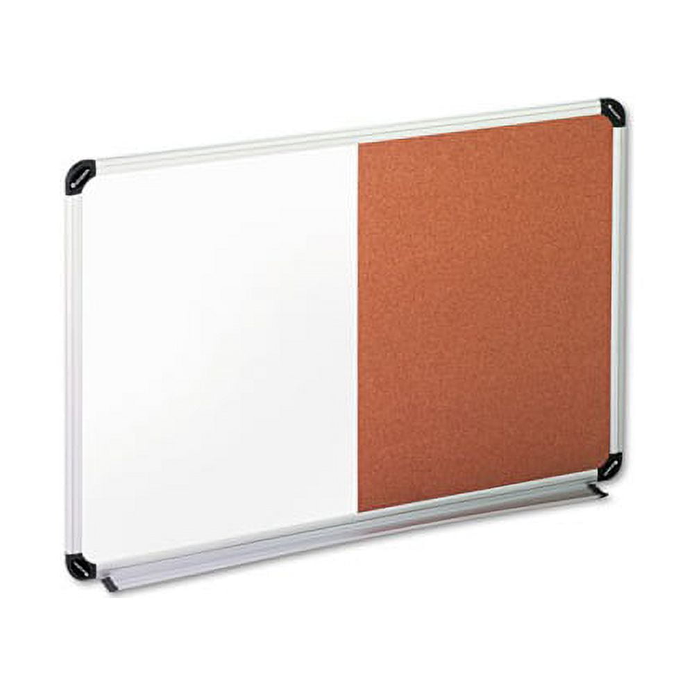 36" x 24" Magnetic White and Cork Combo Board with Aluminum Frame