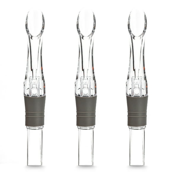 Cork Genius Bottle-Top Wine Aerator with Dripless Pour Spout - Easy to Clean Acrylic Material - Easy-Pour Design with Tight Seal for Instant Wine Aeration - Set of 3 Wine Aerator Pourer Spouts