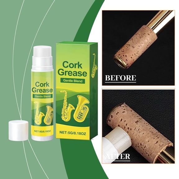 Cork Grease for Wind Instruments - Targeted Lubrication for Smoother Assembly, Gentle Care for Cork & Metal, Long-Lasting Adhesion for Saxophones, Clarinets, and Trumpets