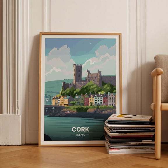 Cork Ireland Cobh River View Wall Art Unframed Paper Print