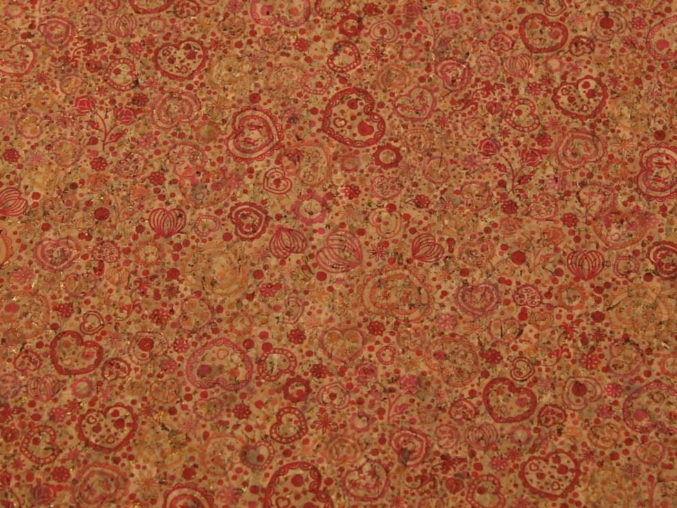 Minerva Deadstock Cork Leather Fabric Red - per yard