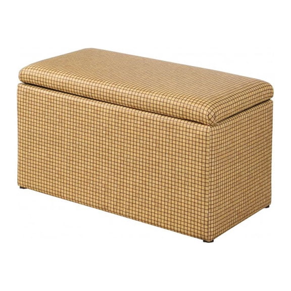 Cork Look Checkerboard Faux Leather Storage Bench and Ottoman