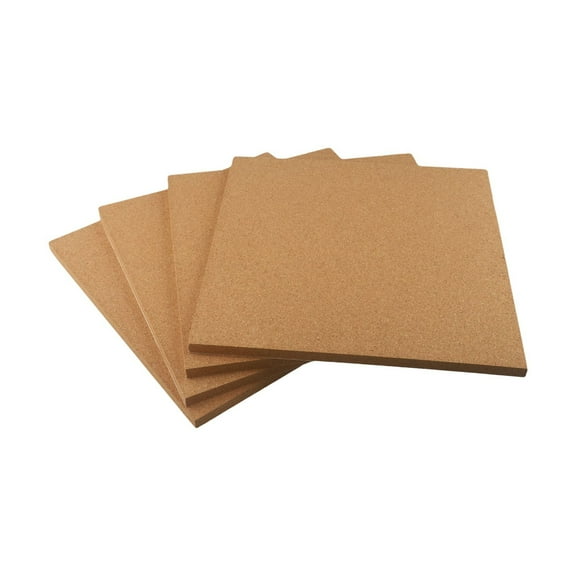 Cork Message Board Set,12" x 12" x 1/2" Heat Resistant Work Surface for Stained Glass Projects and Electronics Soldering,Versatile Craft Supplies,4-Pack