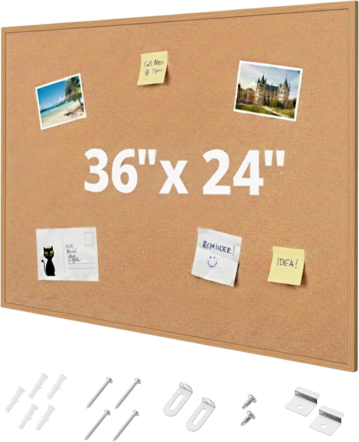 - Cork Notice Board, 36 X 24 Inches, Bulletin Board for Walls, Pin Boards, Framed Corkboard, Decorative Hanging Perfect Office & Home Decor