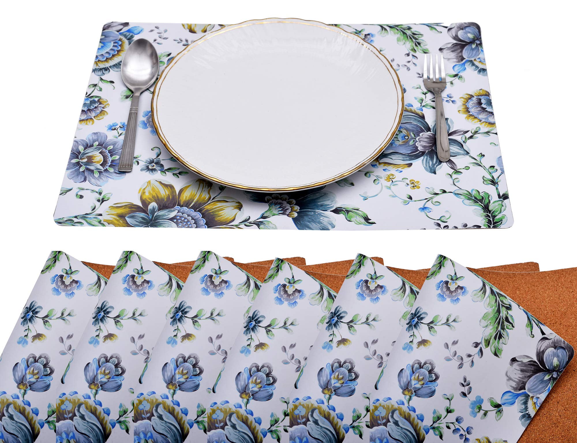 Cork Placemats Set of 6 for Fall Autumn Thanksgiving Dining Coffee