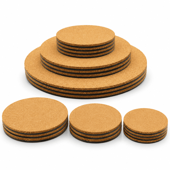Cork Plant Coasters Mats Cork Coasters for Plants Coasters for House Plants Indoor Cork Mats for Plant 4/6/8 Inch 3 Sizes 10 Pcs