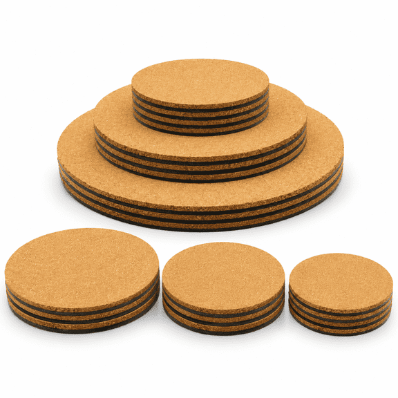 10 Pcs Cork Plant Coasters Set,Round Cork Mats for Indoor Potted Plants,Available in 4,6,and 8 Inch Sizes for Furniture Protection and Home Use