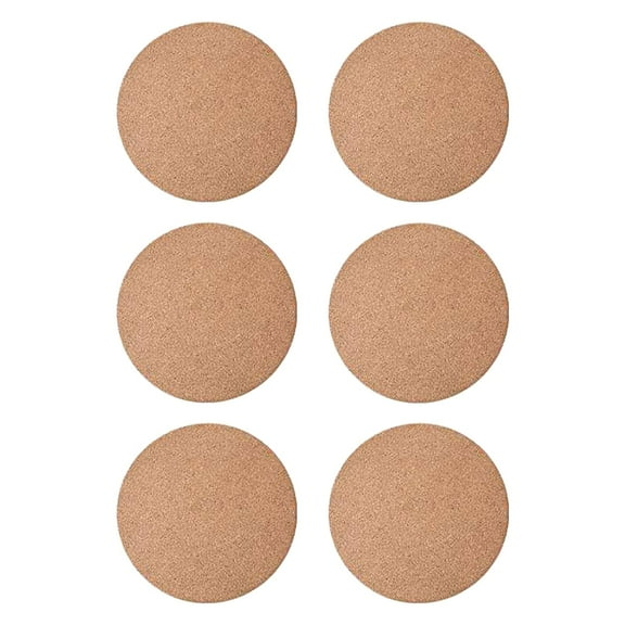 Cork Plant Coasters & Saucers– Absorbent Round Mats for Indoor Flower Pots, Planters, Houseplants, Surface Protector for Table & Floor, 6 Pack Harlik