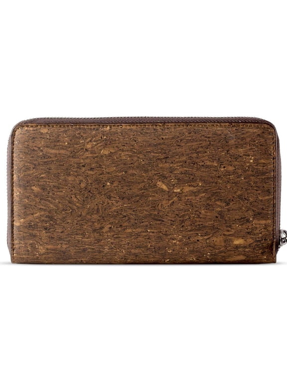 Cork RFID Long Wallet Womens Clutch - RFID Blocking - Vegan Leather Cruelty Free Eco Friendly - Trunk
