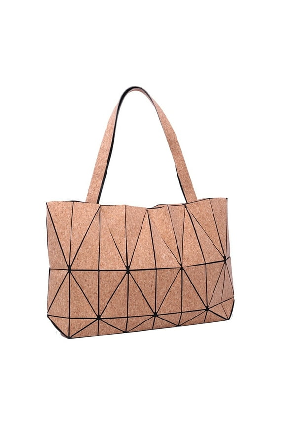 Cork Shoulder Bag Tote women handbags purse geometric Vegan organic sustainable Eco friendly gift plant based ethically produced