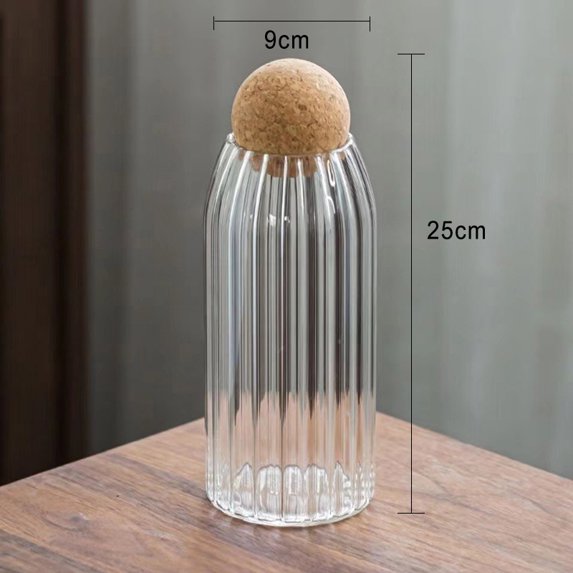 Cork Stopper Transparent Glass Sealed jar High Borosilicate Glass can ...