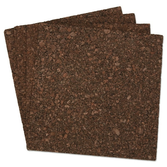 Universal UNV43403 12 in. x 12 in. Cork Tile Panels - Dark Brown Surface (4/Pack)