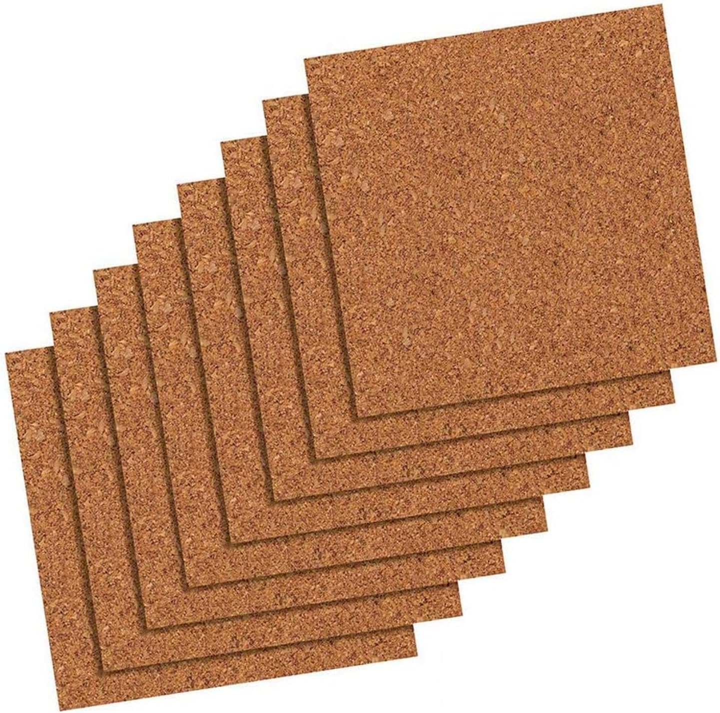 Cork Tiles, Bulletin Board Panels 12" x 3/16", Natural, 8 Pack (108)