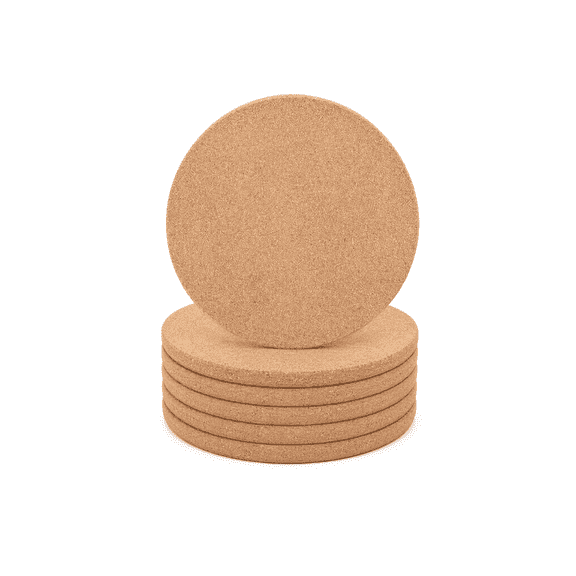Cork Trivets for Hot Dishes 6-Pack (8-Inch Thick), Heat Resistant Hot Pads for Kitchen Table & Countertop, Large Coasters for Pots & Pans