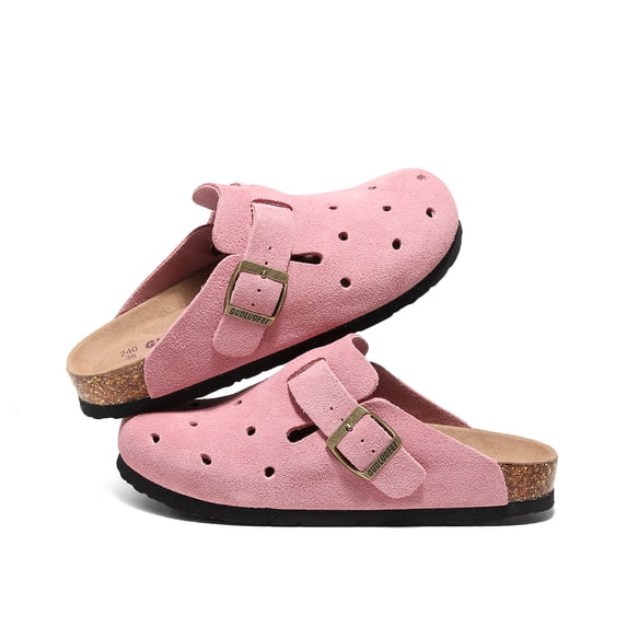 Cork Women's Retro Closed Toe Clogs Slippers with Hole Buckle Clogs Men Flat Sandals for Casual Summer Outdoor
