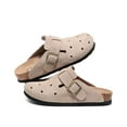 thumbnail image 1 of Cork Women's Retro Closed Toe Clogs Slippers with Hole Buckle Clogs Men Flat Sandals for Casual Summer Outdoor, 1 of 6