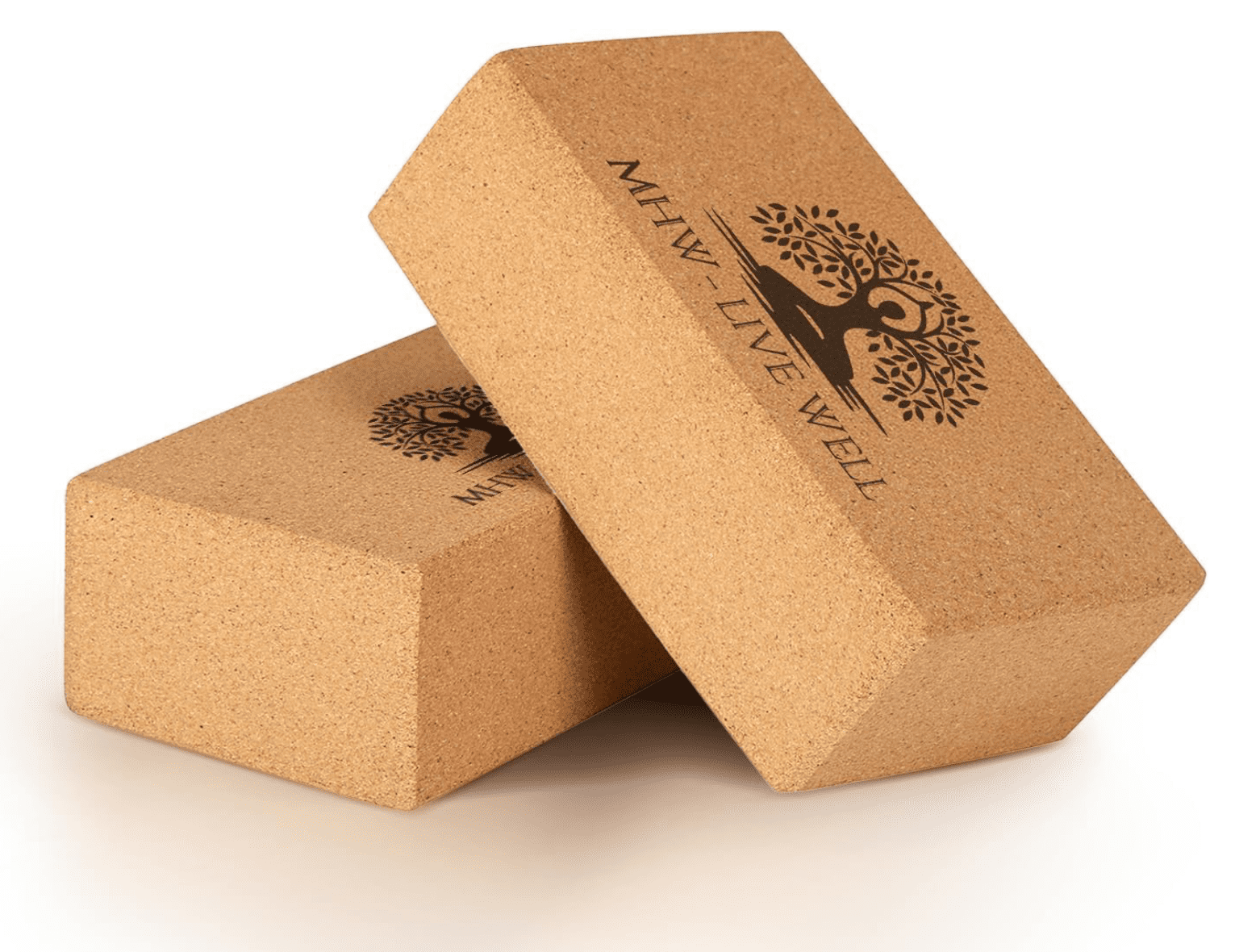 Cork Yoga Blocks 2 Pack &ndash; Eco-Friendly, Slip-Resistant, High-Density Support for Stability and Comfort