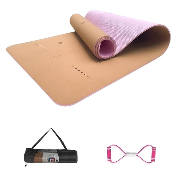 Cork Yoga Mat 6mm Thick - Non Slip Yoga Mat for Hot Yoga & Pilates
