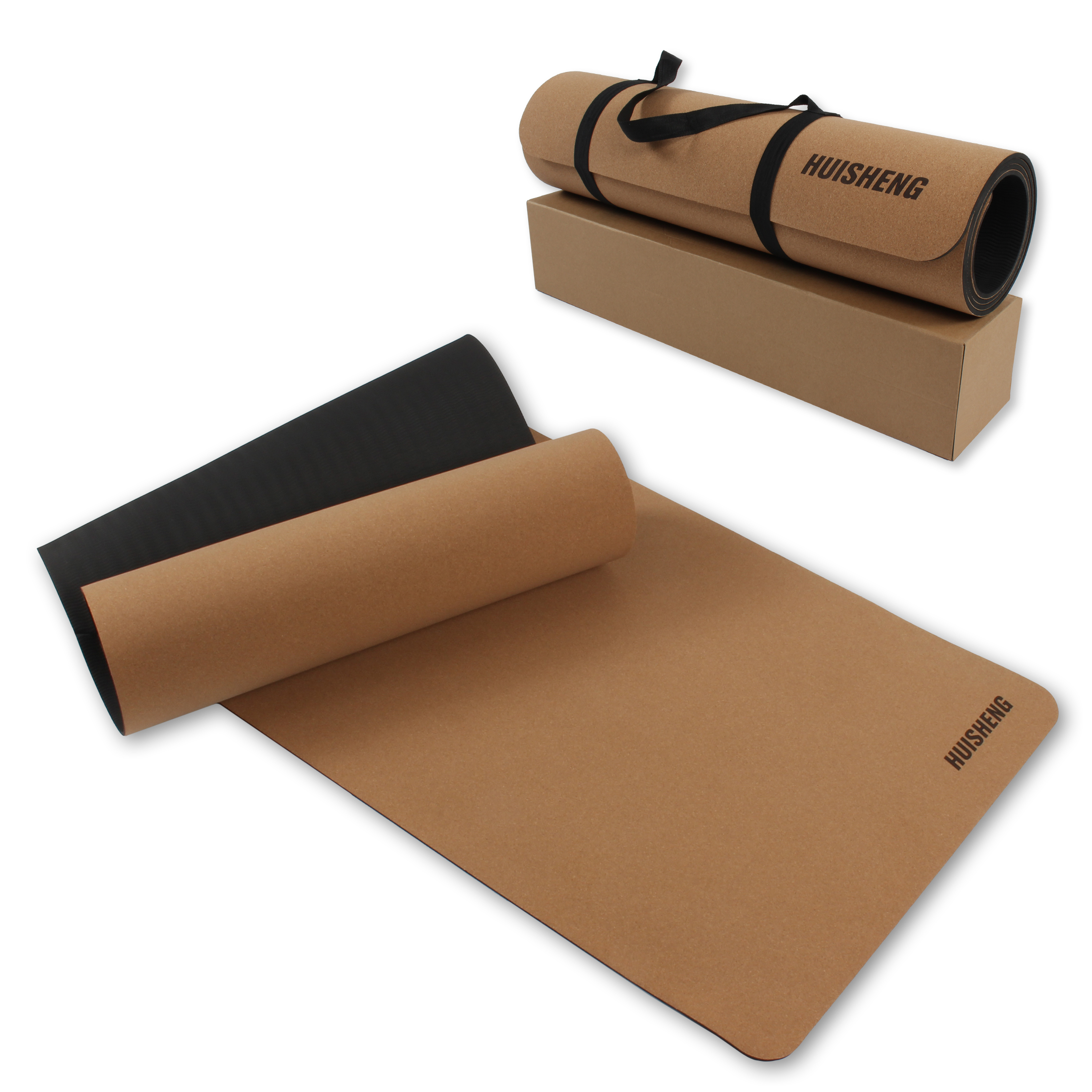 HSUURY Yoga Mat Cork Resists Germs and Odor NonToxic TPE Rubber