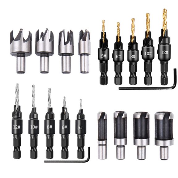 Cork drill claw barrel cork drill bit combination tool titanium plated hexagonal handle woodworking countersink drill bit set