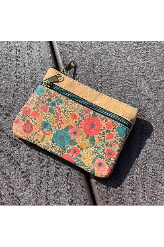 Cork mini wallet pouch handmade, coin purse vegan wallet Eco Friendly Sustainable gift Lightweight Durable Waterproof