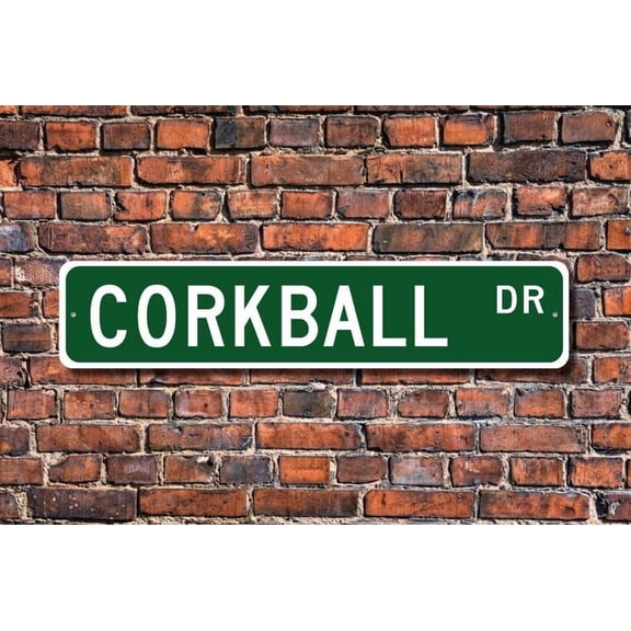 Corkball Corkball sign Corkball gift Corkball fan mini-baseball baseball fan Corkball player Quality Metal Aluminum Sign - Size: 16 x 4 Inches