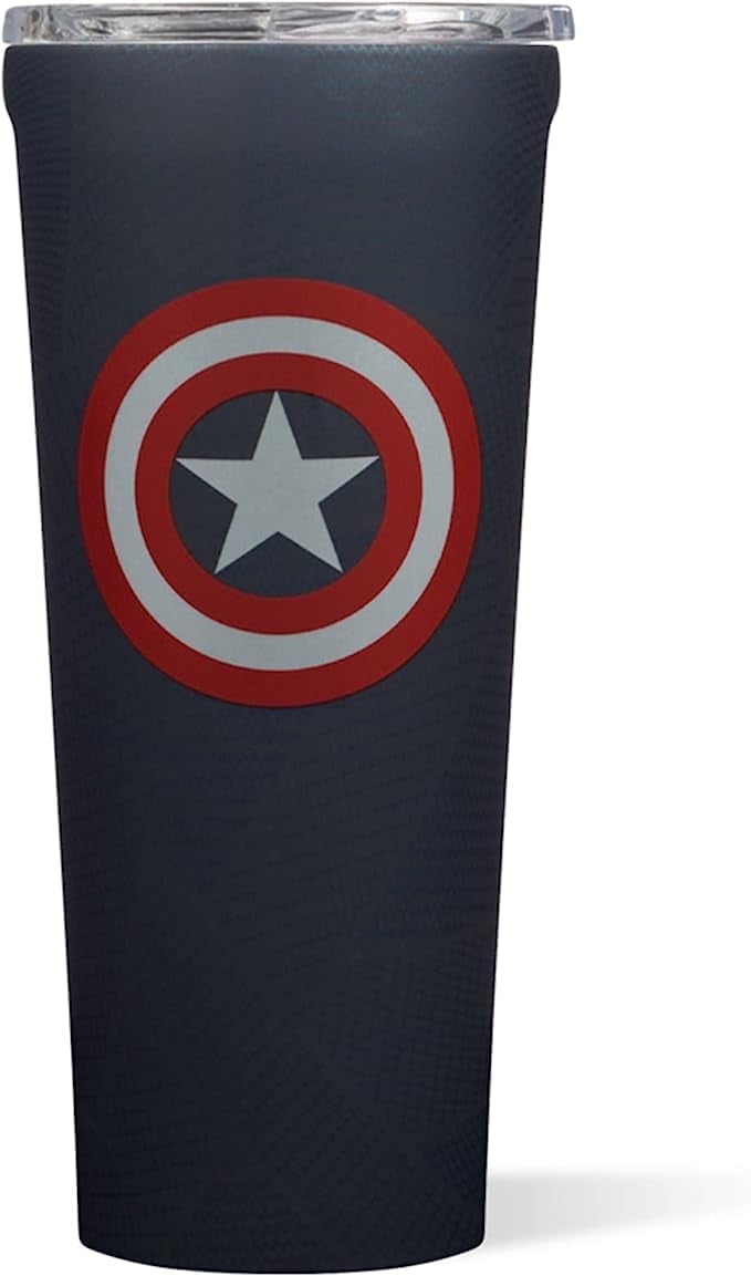 Marvel's Avengers Captain America 24 Oz Clear Blue Plastic Water Bottle