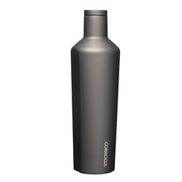 Mainstays 40 fl oz Rich Black Solid Print Insulated Stainless Steel Water Bottle with Narrow Mouth and Flip-Top Lid