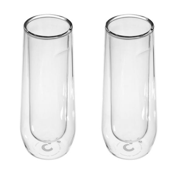 Corkcicle Glass Flute Set of 2 - Crystal Clear