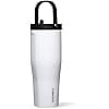 Corkcicle Go Cup XL - Leak-Proof Travel Tumbler - Triple Insulated Stainless Steel Water Bottle - Easy-Carry Handle - Summer Drinkware Gift - Keeps Drinks Ice Cold - 30 oz - Gloss White