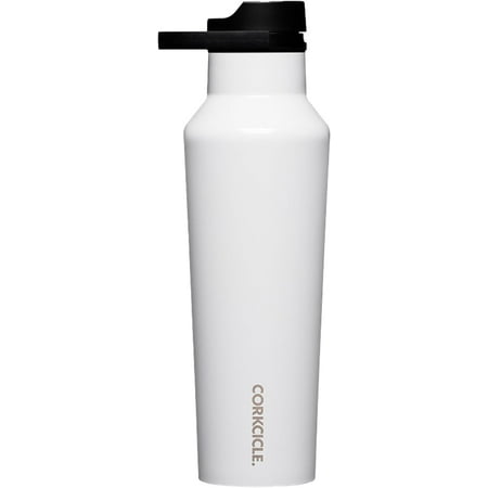 Corkcicle Sport Canteen Insulated Tumbler, Gloss White, 20 oz – Reusable Water Bottle Keeps Beverages Cold for 25 Hours & Hot 12 Hours – Cupholder Friendly Tumbler with Screw-On Cap