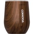 thumbnail image 1 of Corkcicle Origins 12oz Stainless Steel Stemless Cup & Lid, Walnut Wood, 1 of 7