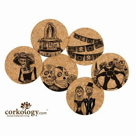 Corkology 415 Day Of The Dead Cork Coaster Sets