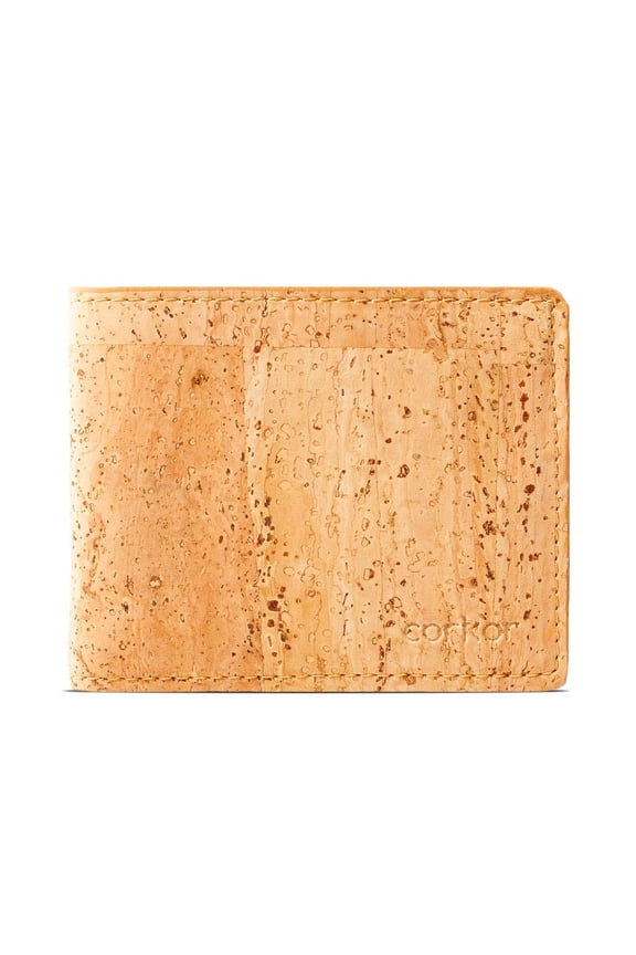 Cork Bifold Wallet for Men - RFID Safe - Vegan Leather - Natural Cork - Environment Friendly - Brown Y101