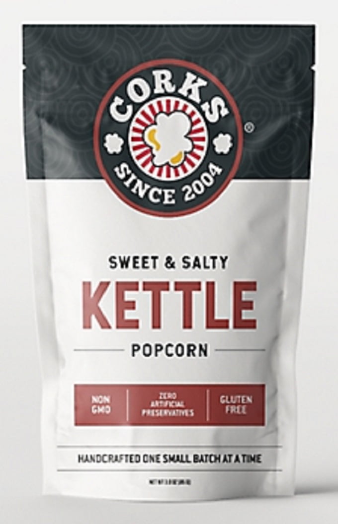 Corks 382794 Sweet and Salty Kettle Popcorn Gluten Free 3.5oz. Pack of
