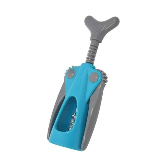 Corkscrew Soft-Touch Wine Bottle Cork Opener Remover Kit Portable Waiters Gift (Blue)