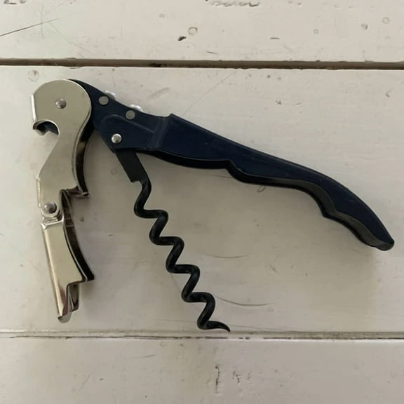 Corkscrew Wine Bottle Opener Waiters Key Metal Hinged With Foil Cutter