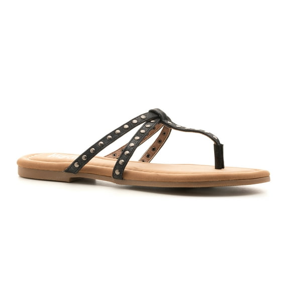 Corkys Boutique Hey Girl Swimsuit Studded Slip-on Fashion Sandal (Black Metallic, 8)