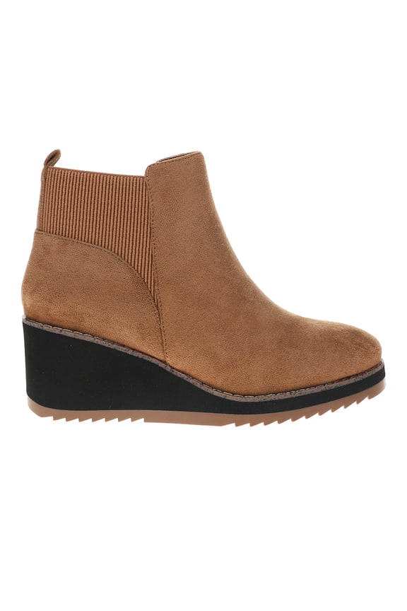 Corkys Womens Apple Sauced Round Toe Side Zip Wedge Boots Shoes