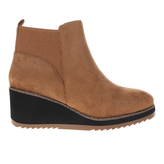 Corkys Womens Apple Sauced Round Toe Side Zip Wedge Boots Shoes