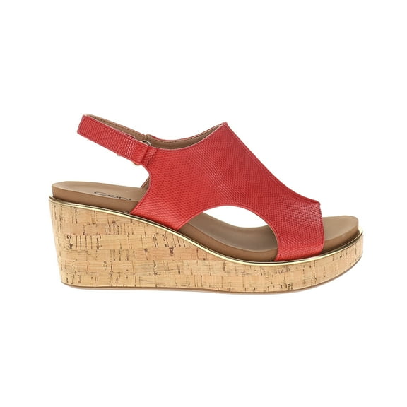 Corkys Womens Carley Lizard Print Slingback Wedge Casual Shoes