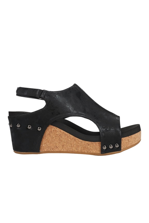 Corkys Womens Carley Studded Wedge Slingback Casual Shoes