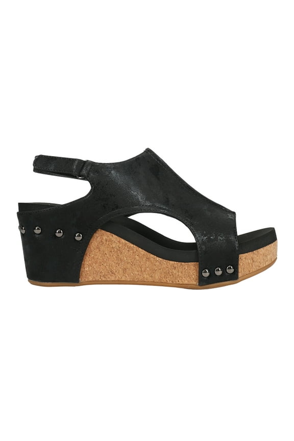 Corkys Womens Carley Studded Slingback Wedge Casual Shoes