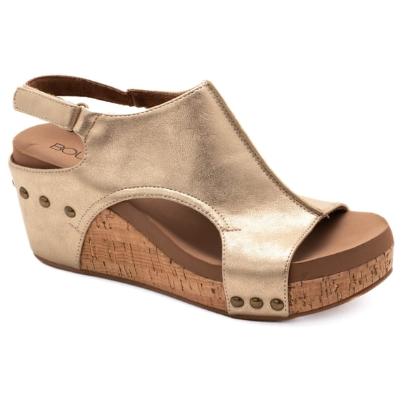 Corkys Womens Carley Metallic Studded Wedge Casual Shoes