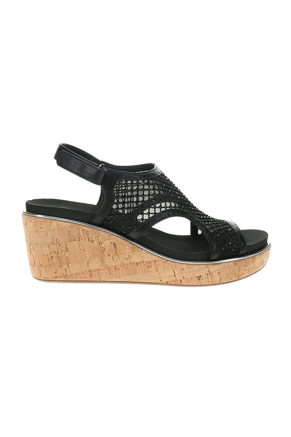 Corkys Womens Carley Mesh Rhinestone Slingback Wedge  Casual Shoes