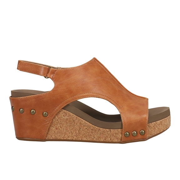 Corkys Womens Carley Studded Wedge Slingback Casual Shoes