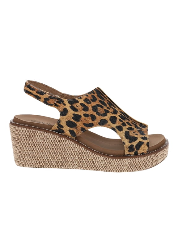Womens Women`s Corkys  Carly Wedge Sandal 9 M Leopard